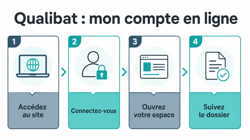 infographie sur Qualibat, mon compte en ligne : comment s'y connecter pour suivre sa qualification ?